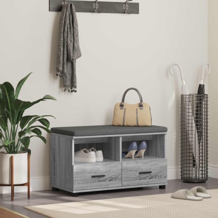 Banco de entrada con cojín Gris Sonoma 80 x 38 x 46 cm en Bancos para recibidores y almacenamiento | Comprar online en Foru.es