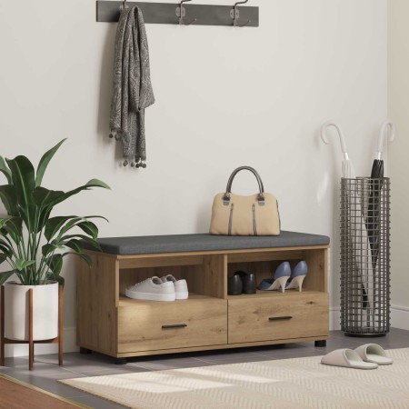 Banco de entrada con cojín Roble artesanal 100 x 38 x 46 cm en Bancos para recibidores y almacenamiento | Comprar online en Foru