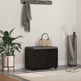 Banco de entrada con cojín Roble Negro 60 x 38 x 46 cm en Bancos para recibidores y almacenamiento | Comprar online en Foru.es