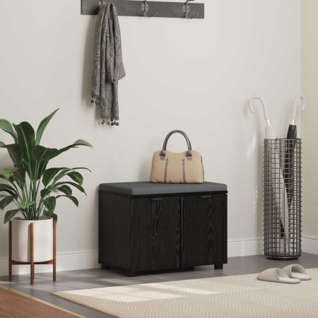 Banco de entrada con cojín Roble Negro 60 x 38 x 46 cm en Bancos para recibidores y almacenamiento | Comprar online en Foru.es