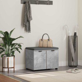 Banco de entrada con cojín Gris Concreto 60 x 38 x 46 cm en Bancos para recibidores y almacenamiento | Comprar online en Foru.es