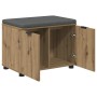 Banco de entrada con cojín Roble artesanal 60 x 38 x 46 cm en Bancos para recibidores y almacenamiento | Comprar online en Foru.