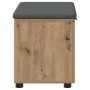 Banco de entrada con cojín Roble artesanal 60 x 38 x 46 cm en Bancos para recibidores y almacenamiento | Comprar online en Foru.