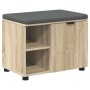 Banco de entrada con cojín Liso Roble Sonoma 60 x 38 x 46 cm en Bancos para recibidores y almacenamiento | Comprar online en For