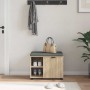 Banco de entrada con cojín Liso Roble Sonoma 60 x 38 x 46 cm en Bancos para recibidores y almacenamiento | Comprar online en For