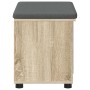Banco de entrada con cojín Liso Roble Sonoma 60 x 38 x 46 cm en Bancos para recibidores y almacenamiento | Comprar online en For