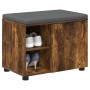 Banco de entrada con cojín Liso Roble ahumado 60 x 38 x 46 cm en Bancos para recibidores y almacenamiento | Comprar online en Fo