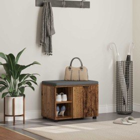 Banco de entrada con cojín Liso Madera vieja 60 x 38 x 46 cm en Bancos para recibidores y almacenamiento | Comprar online en For
