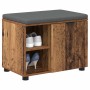 Banco de entrada con cojín Liso Madera vieja 60 x 38 x 46 cm en Bancos para recibidores y almacenamiento | Comprar online en For