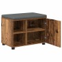 Banco de entrada con cojín Liso Madera vieja 60 x 38 x 46 cm en Bancos para recibidores y almacenamiento | Comprar online en For
