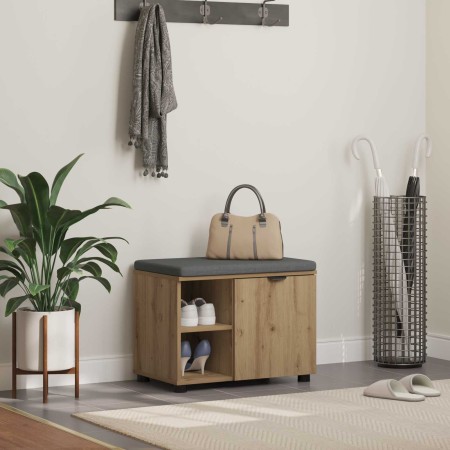 Banco de entrada con cojín Liso Roble artesanal 60 x 38 x 46 cm en Bancos para recibidores y almacenamiento | Comprar online en 