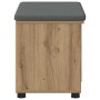 Banco de entrada con cojín Liso Roble artesanal 60 x 38 x 46 cm en Bancos para recibidores y almacenamiento | Comprar online en 
