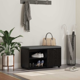 Banco de entrada con cojín Liso Roble Negro 80 x 38 x 46 cm en Bancos para recibidores y almacenamiento | Comprar online en Foru