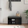 Banco de entrada con cojín Liso Roble Negro 80 x 38 x 46 cm en Bancos para recibidores y almacenamiento | Comprar online en Foru