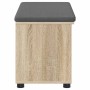 Banco de entrada con cojín Liso Roble Sonoma 80 x 38 x 46 cm en Bancos para recibidores y almacenamiento | Comprar online en For