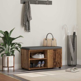 Banco de entrada con cojín Liso Madera vieja 80 x 38 x 46 cm en Bancos para recibidores y almacenamiento | Comprar online en For