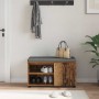Banco de entrada con cojín Liso Madera vieja 80 x 38 x 46 cm en Bancos para recibidores y almacenamiento | Comprar online en For