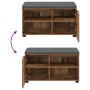 Banco de entrada con cojín Liso Madera vieja 80 x 38 x 46 cm en Bancos para recibidores y almacenamiento | Comprar online en For