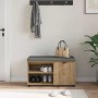 Banco de entrada con cojín Liso Roble artesanal 80 x 38 x 46 cm en Bancos para recibidores y almacenamiento | Comprar online en 
