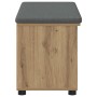 Banco de entrada con cojín Liso Roble artesanal 80 x 38 x 46 cm en Bancos para recibidores y almacenamiento | Comprar online en 