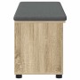 Banco de entrada con cojín Liso Roble Sonoma 100 x 38 x 46 cm en Bancos para recibidores y almacenamiento | Comprar online en Fo