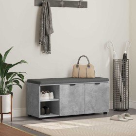 Banco de entrada con cojín Liso Gris Concreto 100 x 38 x 46 cm en Bancos para recibidores y almacenamiento | Comprar online en F