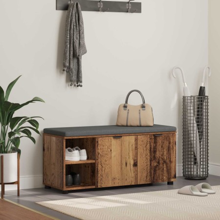 Banco de entrada con cojín Liso Madera vieja 100 x 38 x 46 cm en Bancos para recibidores y almacenamiento | Comprar online en Fo
