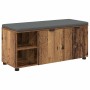Banco de entrada con cojín Liso Madera vieja 100 x 38 x 46 cm en Bancos para recibidores y almacenamiento | Comprar online en Fo