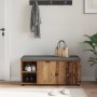 Banco de entrada con cojín Liso Madera vieja 100 x 38 x 46 cm en Bancos para recibidores y almacenamiento | Comprar online en Fo
