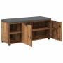 Banco de entrada con cojín Liso Madera vieja 100 x 38 x 46 cm en Bancos para recibidores y almacenamiento | Comprar online en Fo