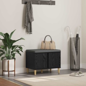 Banco de entrada con cojín Roble Negro 60 x 38 x 46 cm en Bancos para recibidores y almacenamiento | Comprar online en Foru.es