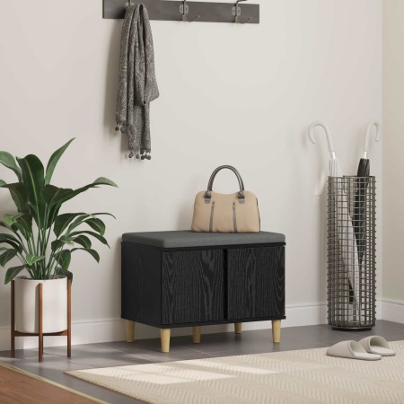 Banco de entrada con cojín Roble Negro 60 x 38 x 46 cm en Bancos para recibidores y almacenamiento | Comprar online en Foru.es