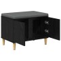 Banco de entrada con cojín Roble Negro 60 x 38 x 46 cm en Bancos para recibidores y almacenamiento | Comprar online en Foru.es