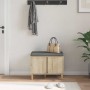 Banco de entrada con cojín Roble Sonoma 60 x 38 x 46 cm en Bancos para recibidores y almacenamiento | Comprar online en Foru.es