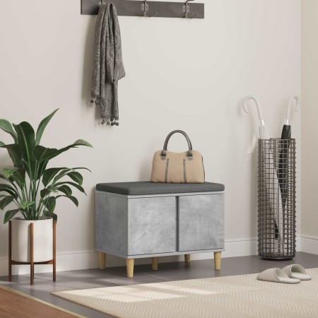 Banco de entrada con cojín Gris Concreto 60 x 38 x 46 cm en Bancos para recibidores y almacenamiento | Comprar online en Foru.es
