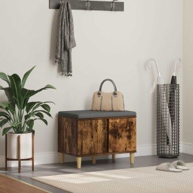 Banco de entrada con cojín Roble ahumado 60 x 38 x 46 cm en Bancos para recibidores y almacenamiento | Comprar online en Foru.es