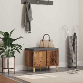 Banco de entrada con cojín Madera vieja 60 x 38 x 46 cm en Bancos para recibidores y almacenamiento | Comprar online en Foru.es