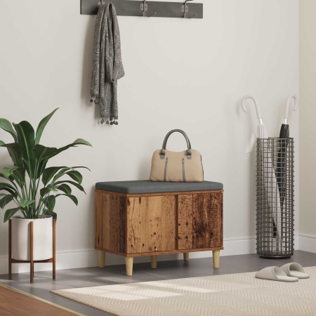 Banco de entrada con cojín Madera vieja 60 x 38 x 46 cm en Bancos para recibidores y almacenamiento | Comprar online en Foru.es