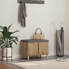 Banco de entrada con cojín Roble artesanal 60 x 38 x 46 cm en Bancos para recibidores y almacenamiento | Comprar online en Foru.