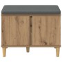Banco de entrada con cojín Roble artesanal 60 x 38 x 46 cm en Bancos para recibidores y almacenamiento | Comprar online en Foru.