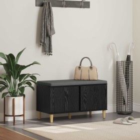 Banco de entrada con cojín Roble Negro 60 x 38 x 46 cm en Bancos para recibidores y almacenamiento | Comprar online en Foru.es