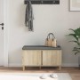 Banco de entrada con cojín Roble Sonoma 60 x 38 x 46 cm en Bancos para recibidores y almacenamiento | Comprar online en Foru.es