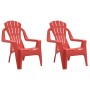 Sillas de jardín niños 2 uds aspecto madera PP rojo 37x34x44 cm de vidaXL, Sillas de jardín - Ref: Foro24-364738, Precio: 57,...