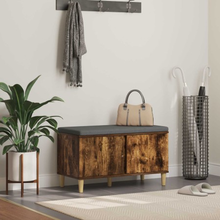 Banco de entrada con cojín Roble ahumado 60 x 38 x 46 cm en Bancos para recibidores y almacenamiento | Comprar online en Foru.es