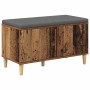 Banco de entrada con cojín Madera vieja 60 x 38 x 46 cm en Bancos para recibidores y almacenamiento | Comprar online en Foru.es