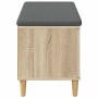 Banco de entrada con cojín Roble Sonoma 60 x 38 x 46 cm en Bancos para recibidores y almacenamiento | Comprar online en Foru.es