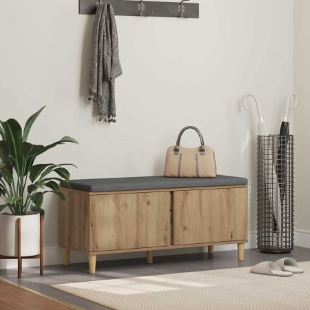 Banco de entrada con cojín Roble artesanal 60 x 38 x 46 cm en Bancos para recibidores y almacenamiento | Comprar online en Foru.