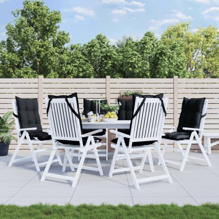 Cojines de silla con respaldo alto 6 uds tela Oxford negro en Decoración | Comprar online en Foru.es