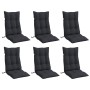 Cojines de silla con respaldo alto 6 uds tela Oxford negro en Decoración | Comprar online en Foru.es
