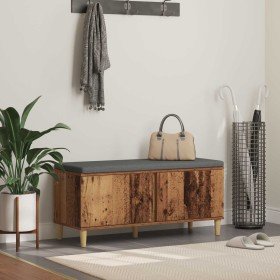 Banco de entrada con cojín Madera vieja 60 x 38 x 46 cm en Bancos para recibidores y almacenamiento | Comprar online en Foru.es